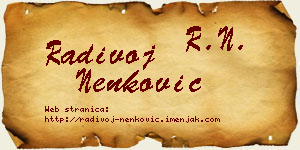 Radivoj Nenković vizit kartica